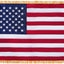 Bandera EE.UU. con flecos dorados 4x6ft para interiores