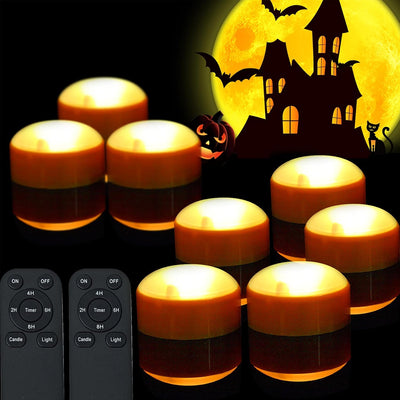 8 Faroles Calabaza Halloween LED con Control Remoto