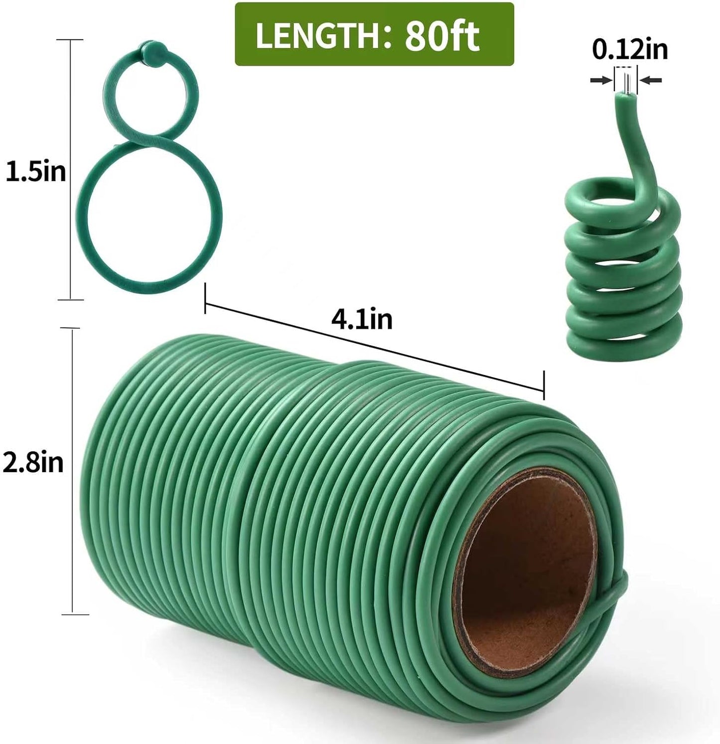 24m lazos verdes para plantas 20 pzas clips jardinería