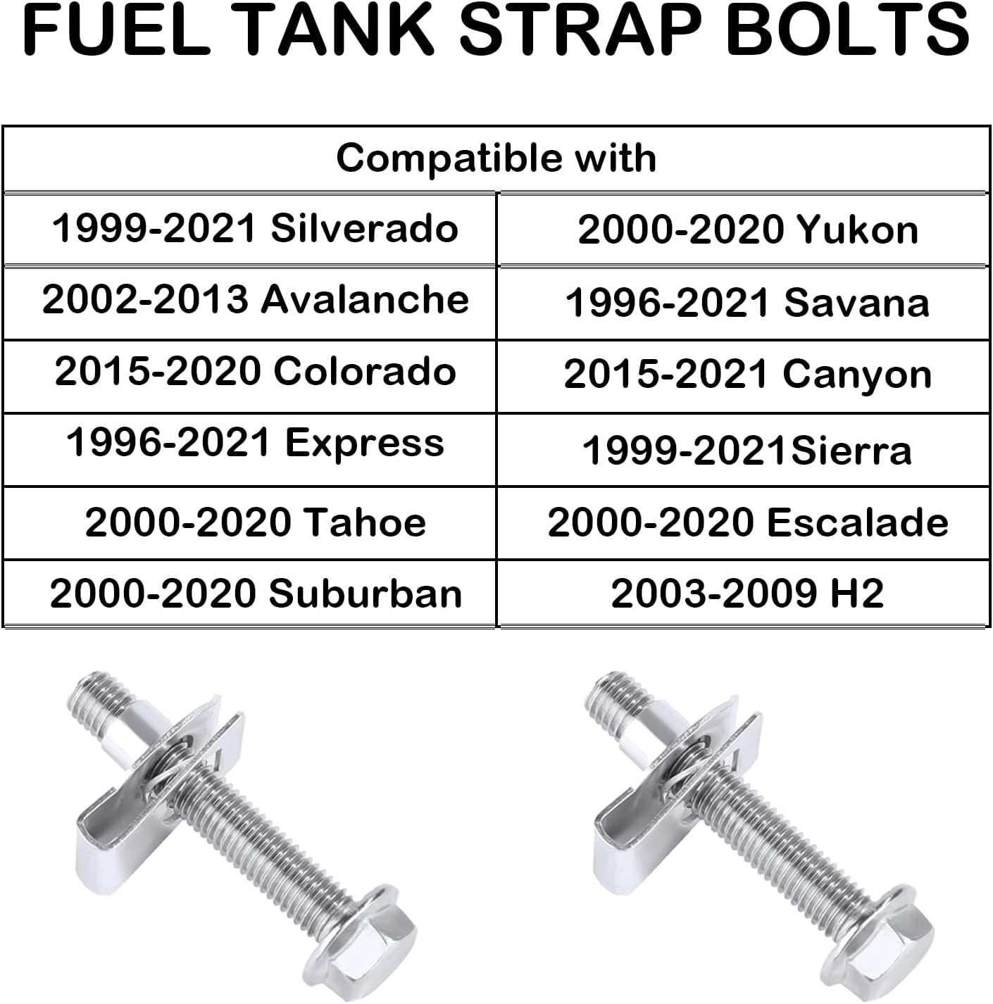 Pernos correa tanque combustible acero inox 304 Chevy Silverado