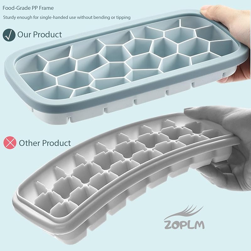 Bandeja hielo silicón grado alimenticio con tapa y cuchara