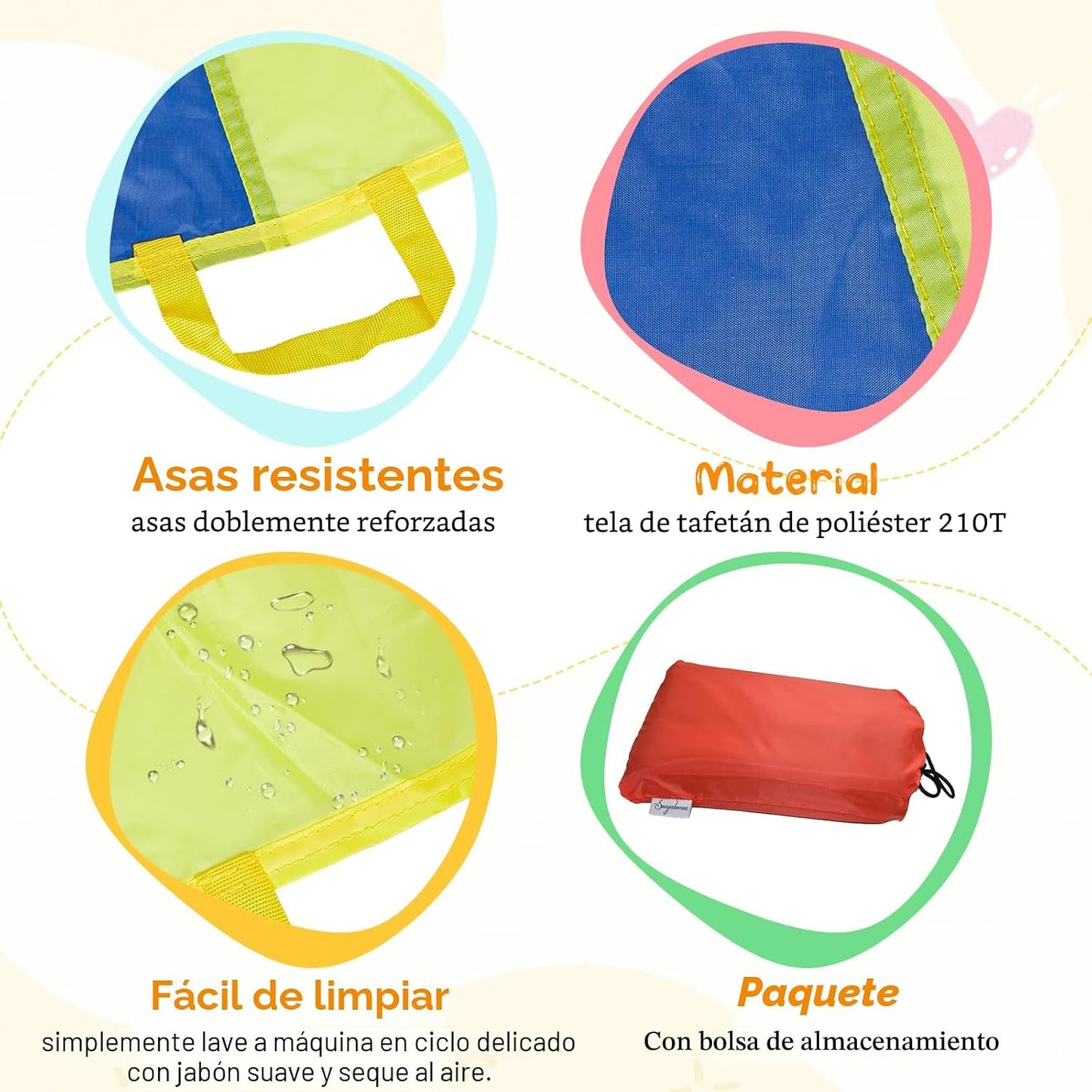 Set paracaídas niños 8-20 pies para 8-12 años fiesta