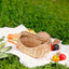 Cesta mimbre con mango yute para jardín picnic 17x12x5pulg