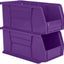 Contenedor plástico apilable 11x5.5x5pulg para colgar morado