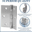 3 Pzas Bisagras Puerta 3.5x3.5pulg Acero Inox Resistentes