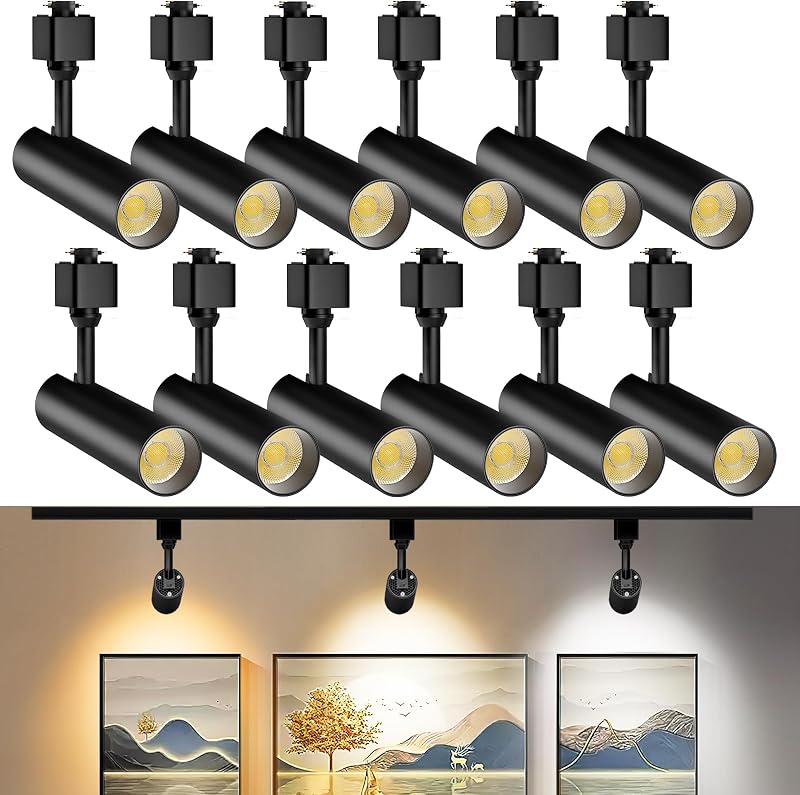 12 Cabezales LED Regulables 3000K-6000K Negro