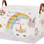 Bolsa regalo unicornio rosa cesta lavandería nube arcoíris