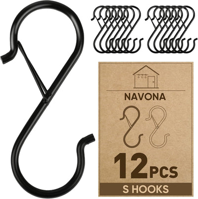12 Ganchos en S de Metal 3.5" Hebilla Seguridad