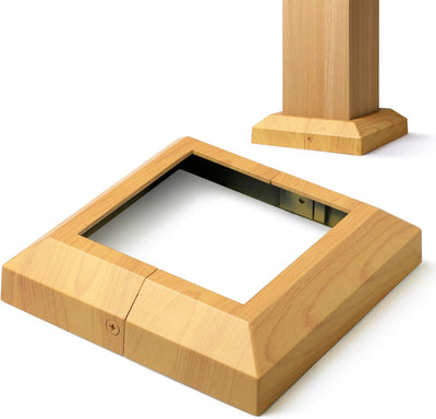 Set 2 bases poste aluminio veta pino 6x6pulg