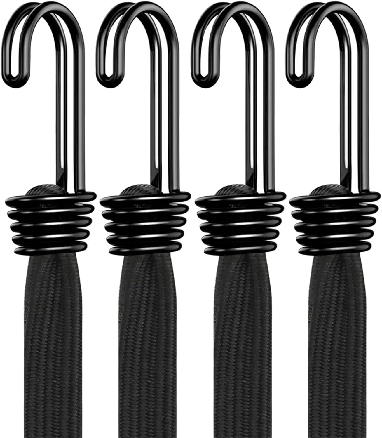 Cuerdas elásticas con ganchos 36pulg negras 4pzas