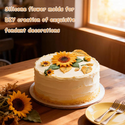 Molde de silicona 3D de girasol para decoración de pasteles, gomitas y velas