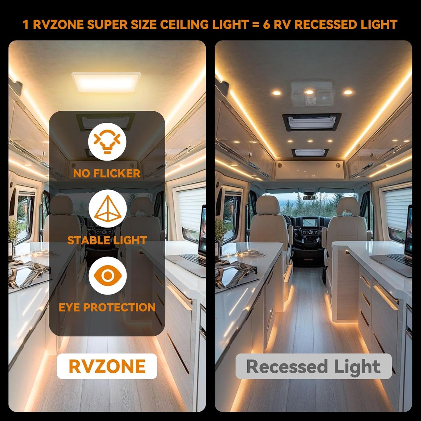 Lámpara LED RV 16.1x8 360 LEDs 3 Colores 2200LM