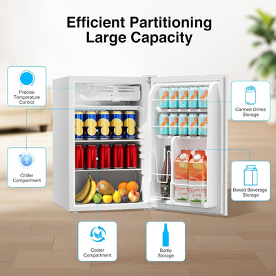Mini refrigerador con congelador 4.41ft³ puerta reversible