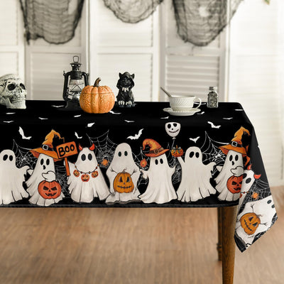 Mantel Halloween 60x84pulg negro murciélago fantasma calabaza