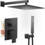 Sistema ducha lluvia 12" color negro mate mezclador lujo