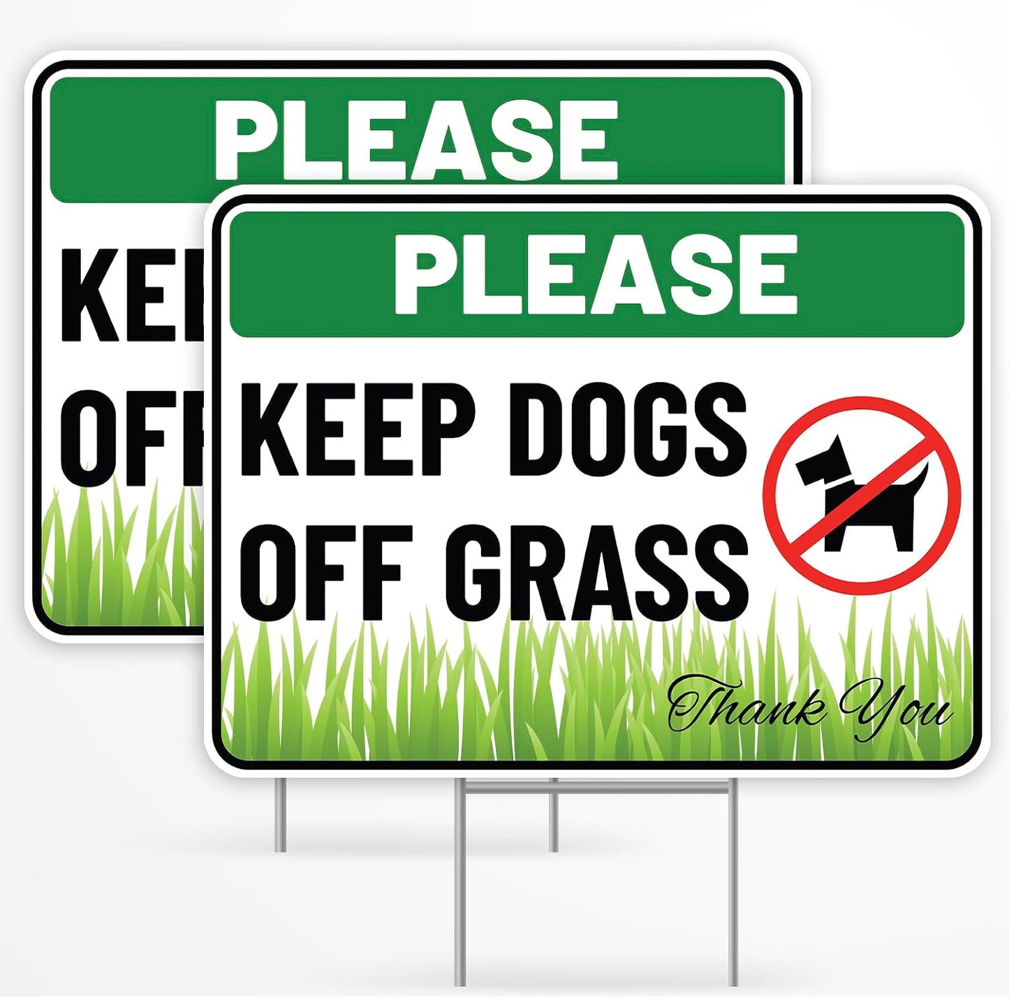 Letrero repelente perros texto inglés plástico corrugado