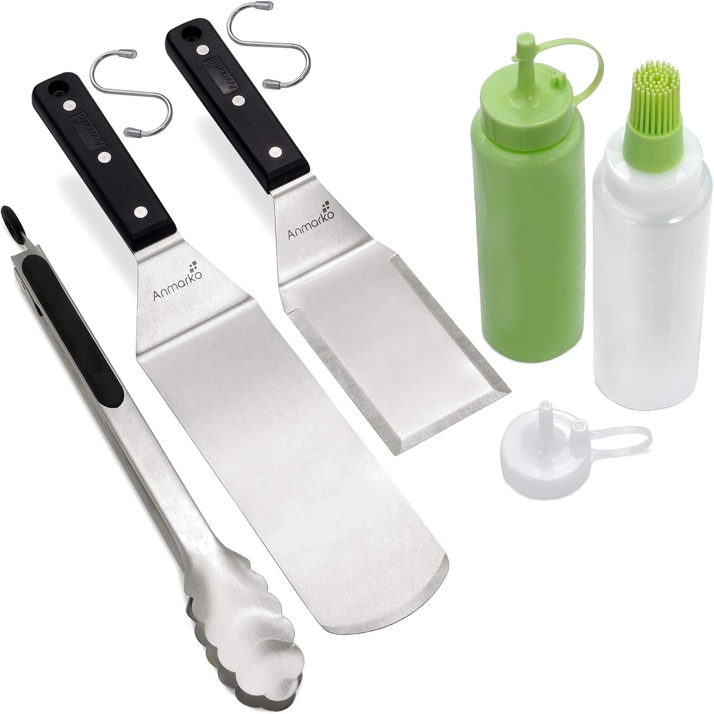 Set 4 espátulas metal para plancha parrilla