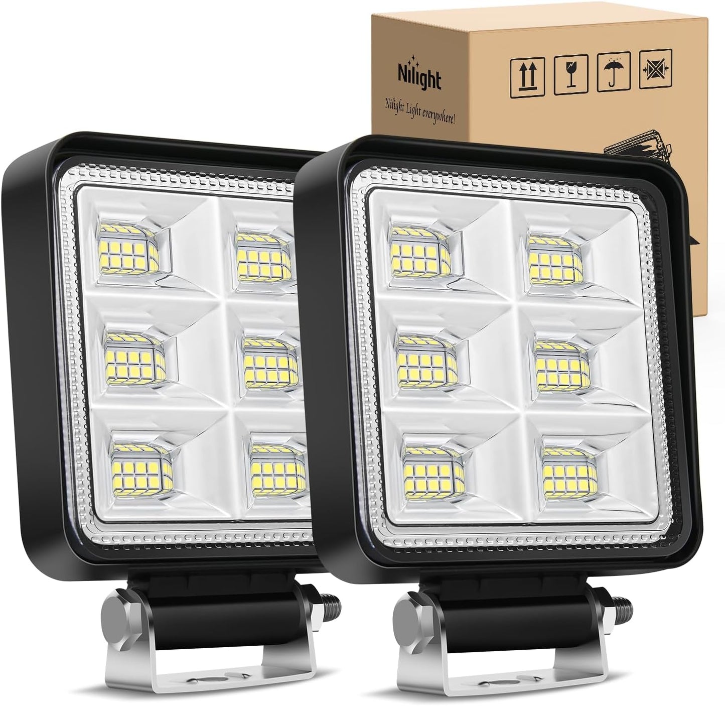 Luces LED cuadradas tractor 4" 48LED para camiones y 4x4
