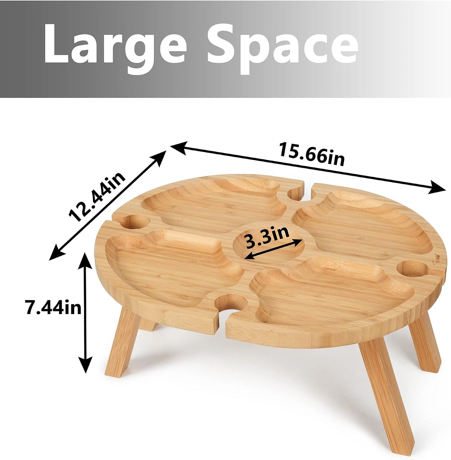 Mesa plegable para picnic vino y charcutería 15.7