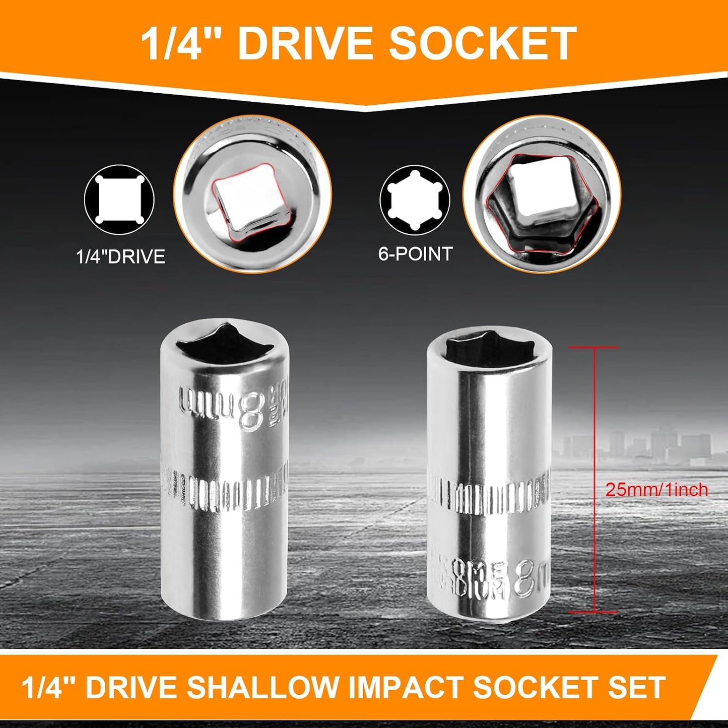 Set 10 Pzas Llaves Vaso 1/4pulg 0.157-0.512pulg