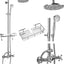 Set ducha lluvia 8" con estante asas dobles pulverizador