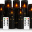 Velas LED sin llama con cadena estrellas 7 Pzas negro