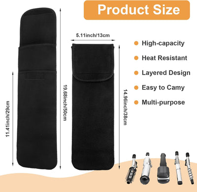 Funda viaje rizador pelo neopreno resistente calor 14.96x5.1pulg