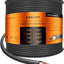 Cable eléctrico 18/4 negro trenzado 150ft funda PVC