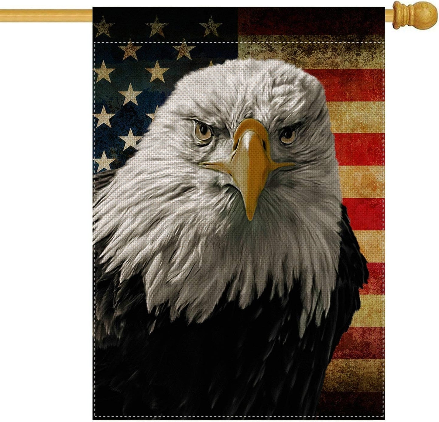 Bandera EE.UU. con águila calva 28x40pulg decoración