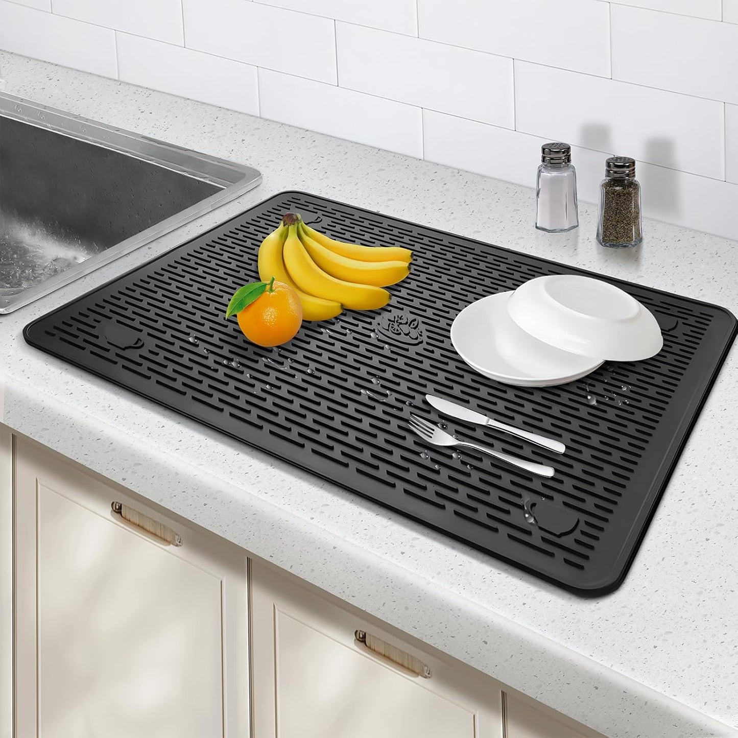 Tapete secado silicona 28x20pulg encimera cocina