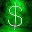 Letrero neón led símbolo dólar decoración hogar oficina