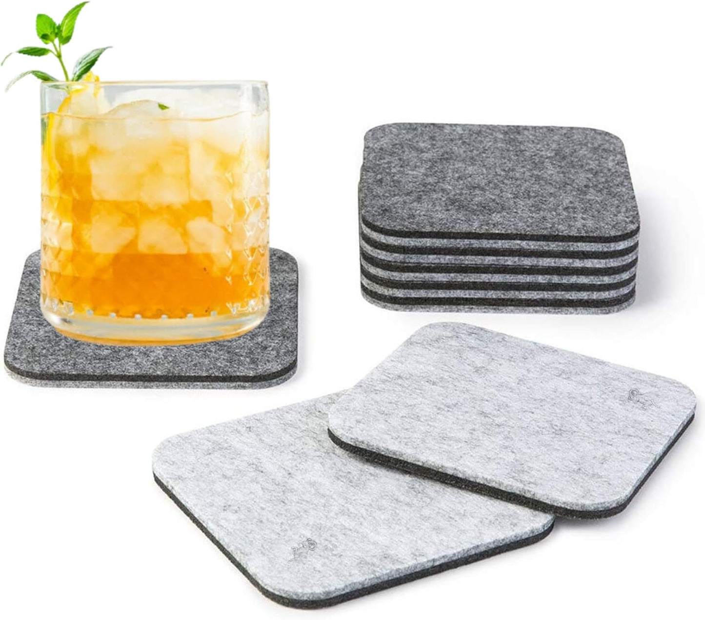 Posavasos fieltro absorbente 6 Pzas gris