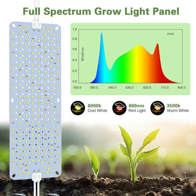 Panel luz cultivo 100W 1536 LEDs espectro completo para plantas