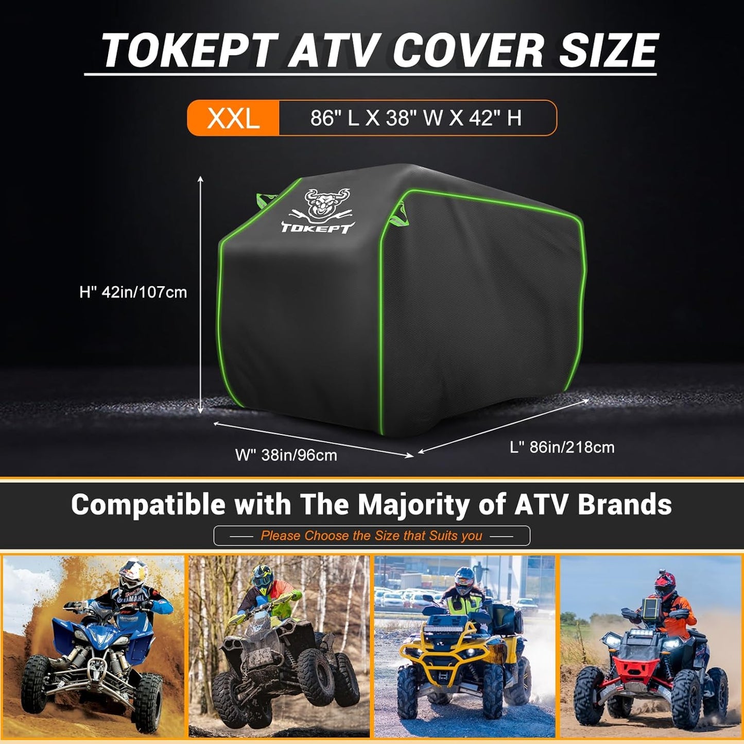 Cubierta impermeable ATV resiste viento y clima