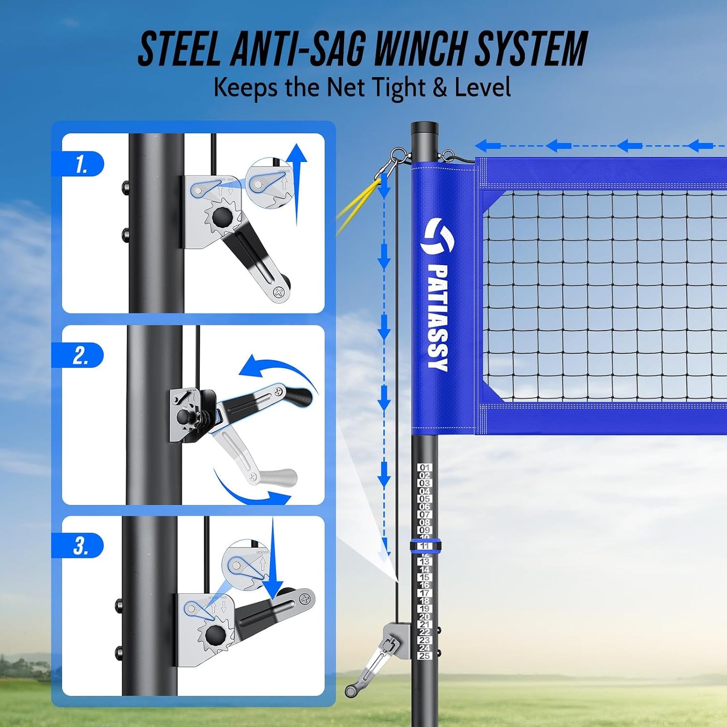 Set red voleibol resistente 32pulg aluminio
