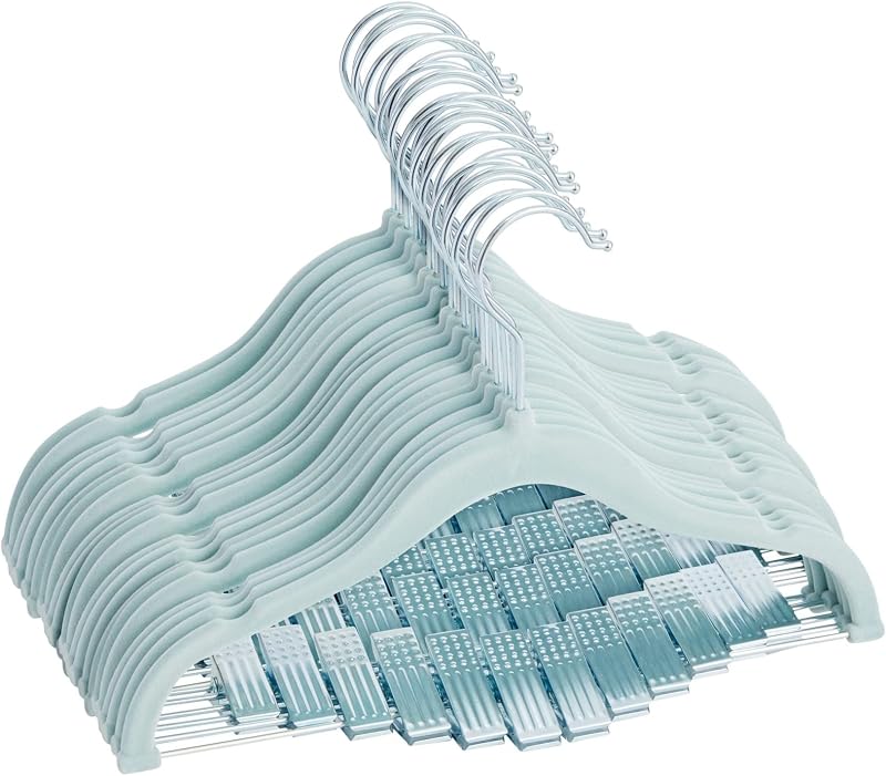 Set 24 ganchos terciopelo azul para bebé 12x8pulg