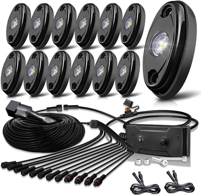 Kit luces roca blanca pura 12 LED superbrillantes