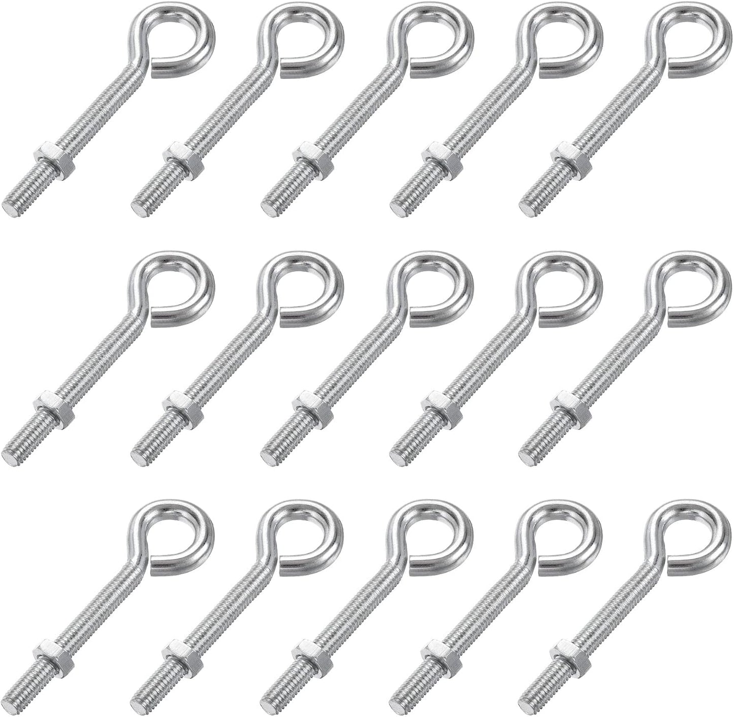 Juego 15 Pzas Gancho Metal Acero Carbono con Tuercas