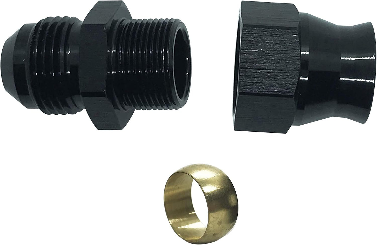 Adaptador AN6 a 5/16 aluminio anodizado negro