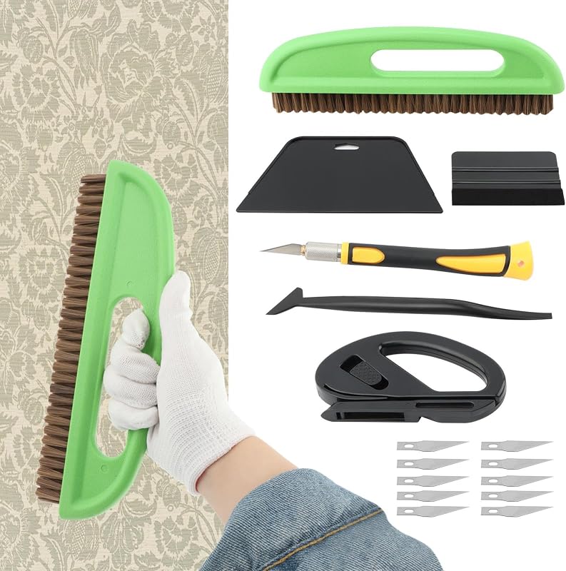 Kit 26 herramientas para papel tapiz con espátula fieltro y cepillo
