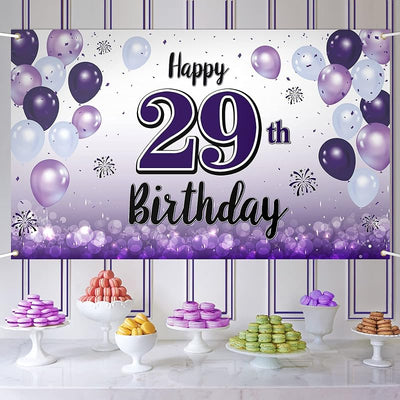 Decoración cumpleaños 29 años globo morado grande