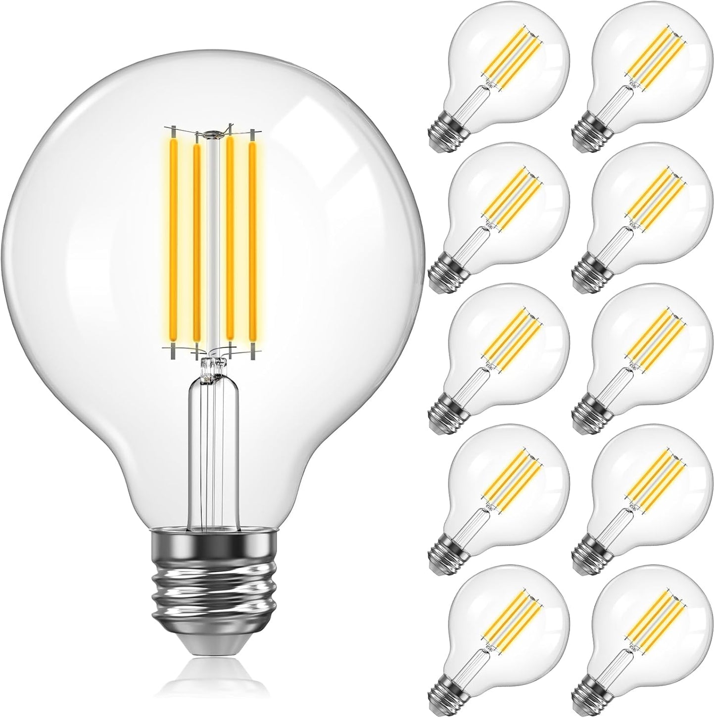 10 Bombillas LED Edison G25 Regulables E26