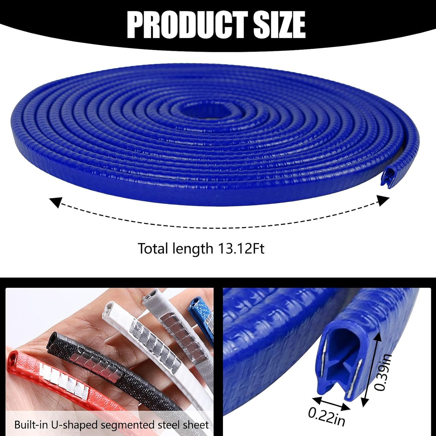 Protectores borde puerta auto 13.1ft tira goma forma U
