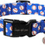 Collar verano perro bola azul algodón hebilla plástico