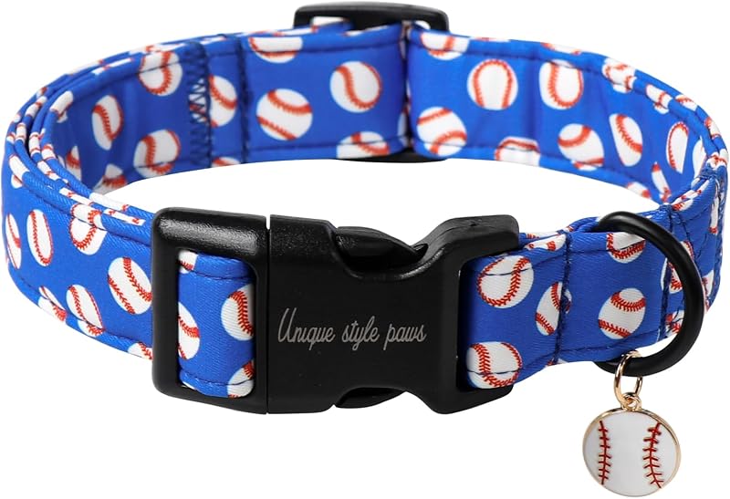 Collar verano perro bola azul algodón hebilla plástico