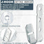 50 Ganchos J 3/4pulg Acero Galvanizado Pared