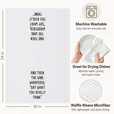 Toalla cocina temática vino 16x23.5pulg absorbente regalo