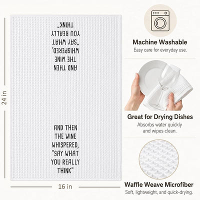 Toalla cocina temática vino 16x23.5pulg absorbente regalo