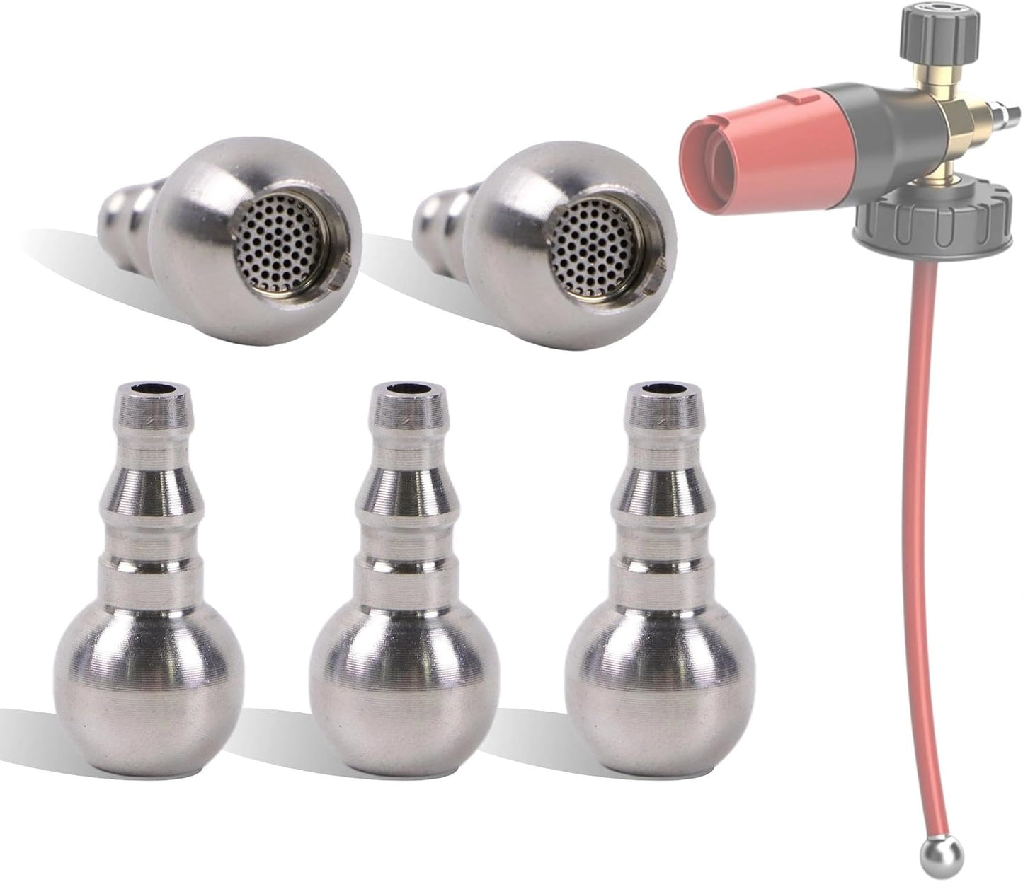 5 Bolas Paja Cañón Acero Inox Universal 0.232-0.299pulg Plateado