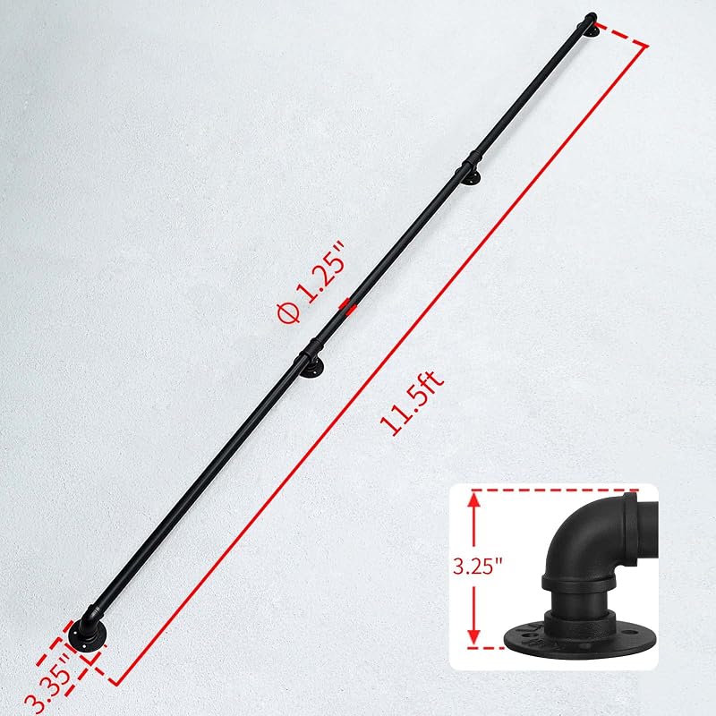 Pasamanos pared 350cm tubo galvanizado 1.25"